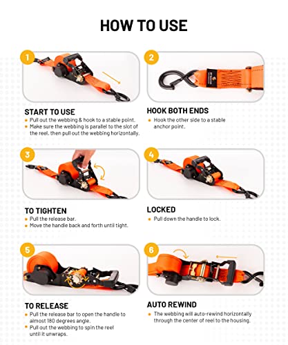 2PCs Retractable Ratchet Tie (Orange)