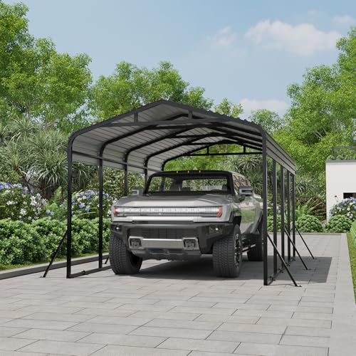 12x20 FT Metal Carport (Gray / 12x20FT)