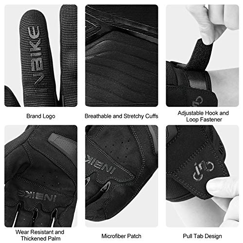 Motorcycle Gloves Breathable Mesh Touchscreen Hard Knuckles (Black / Medium)
