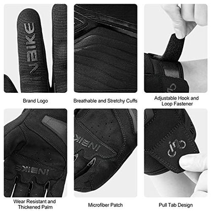 Motorcycle Gloves Breathable Mesh Touchscreen Hard Knuckles (Black / Large)