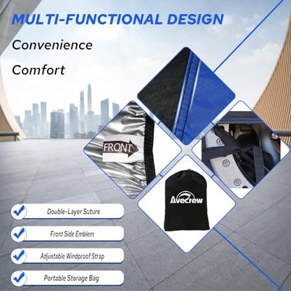 Car Cover Waterproof All Weather for Automobiles Sedan Up to 178" L (Black-Blue / Fit Sedan Length Up to 177 inch)