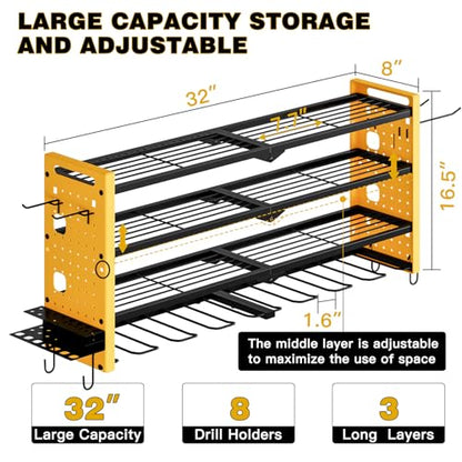 Power Tool Drill Holder Wall Mount (Yellow)
