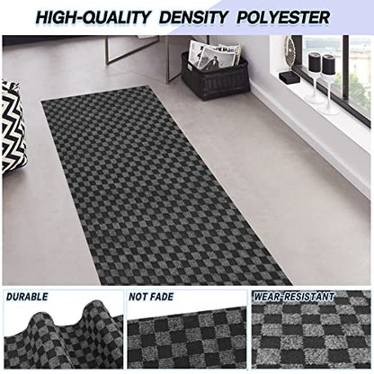 Custom Size Backed Non (Gray Checkered / 3FT*67FT)