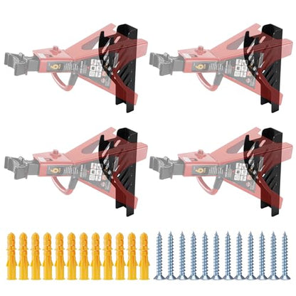 4 Packs Jack Stand Holder Wall Mount Organizer Bracket Rack Fits 4 & 5 & 6 Ton Jack Stands (Fit for 4 & 5 & 6 Ton)