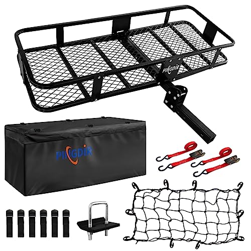 Folding Hitch Mount Cargo Carrier Hitch Rack Basket 60"*21.5"*6" Hauling Weight Capacity of 500 Lbs (60 inches)