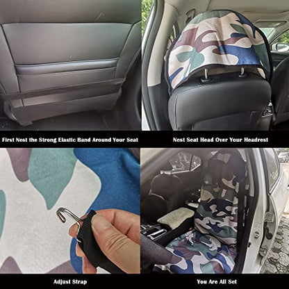 Car Seat Cover Protector Front Seats (2Pcs Front Seat Towel / Camouflage)