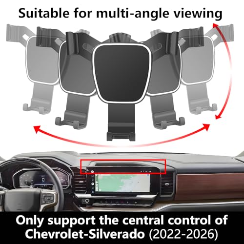 Car Phone Holder Center Console Organizer For Chevrolet Silverado 1500 2022 (for Silverado / Sierra【13.4" Screen】)
