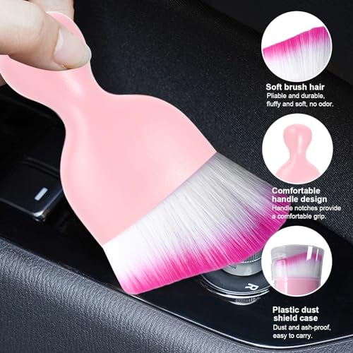 Car Detailing Brush (Pink/White/Red / 1 PC)