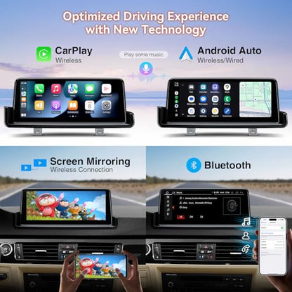10.25 Inch Android 14 Car Stereo for BMW 3 Series E90 E91 E92 E93 (4+64GB)