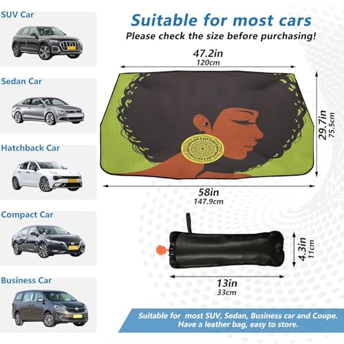 Car Front Windshield Sunshade (African American Woman)