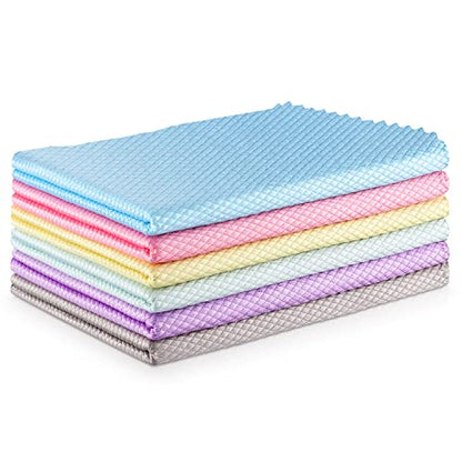 Easy Clean Streak Free Glass Cleaning Miracle Microfiber Cleaning Cloth for Kitchen (6 Color Assorted 6p)