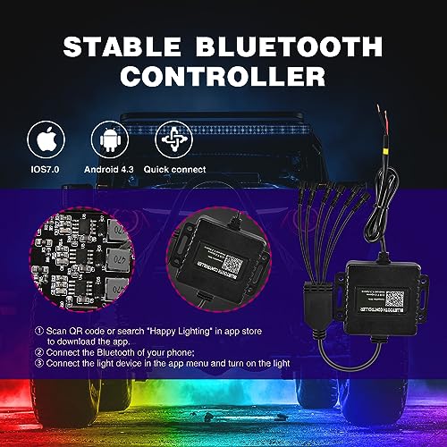 RGB LED Rock Lights Kit 6 Pods Underglow Multicolor Neon Pod (6 Pods / RGB 3LED)