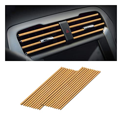 20PCS Waterproof Bendable Car Air Vent Trim Strips (Wood)