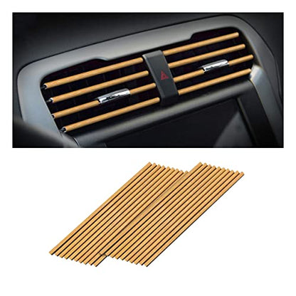 20PCS Waterproof Bendable Car Air Vent Trim Strips (Wood)