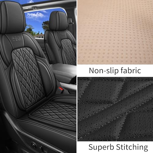 Car Seat Cover Custom Fit for Dodge Ram 1500 2500 3500 2002 (Black / Full Set (Flat Rear))
