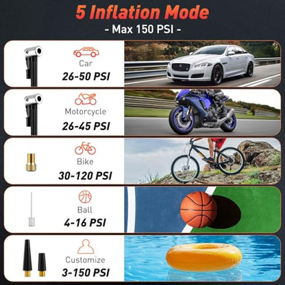 Tire Pump for Bike and Car (Dark-black)