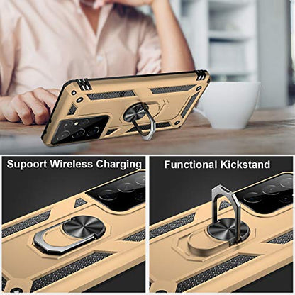 for Galaxy S21 Ultra Case (Galaxy S21 Ultra (Large 6.8") / Gold)