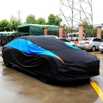 Waterproof Car Cover All Weather Snowproof UV Protection Windproof Outdoor Full car Cover (A0-Fit Sedan Length(Up to 153 inch） / Blue)