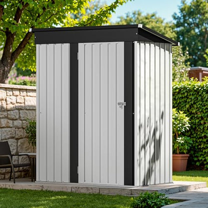 5x3 FT Outdoor Storage Shed (White / 5x3 FT)