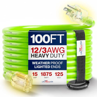 100ft Outdoor (100 FT / 12AWG / Neon Green)