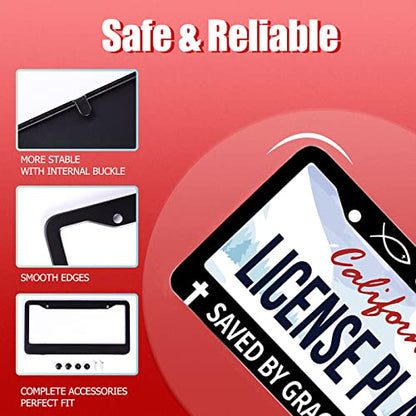 John 3 16 Jesus Stainless Steel License Plate Frame Fits US Standard (Jesus Faith)