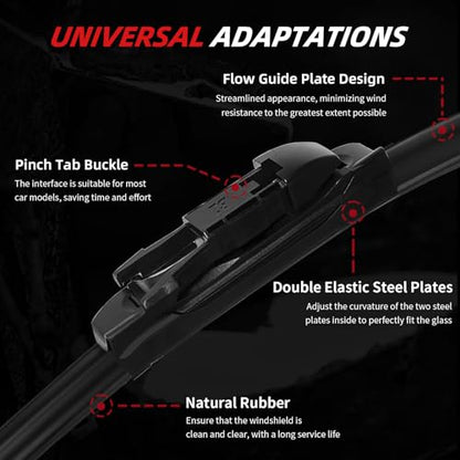 Premium Windshield Wiper Blades (28"+28"+12")