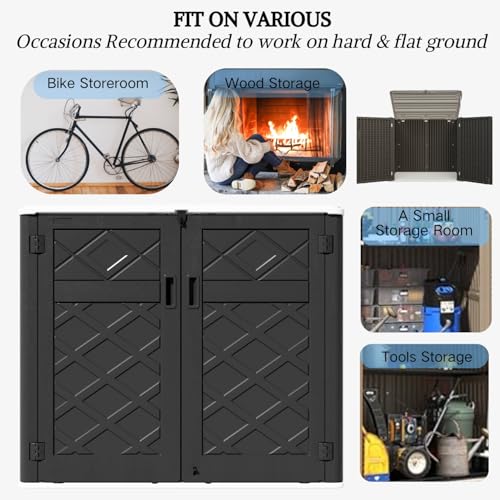 Large Outdoor Storage Shed (Gray-48 cu ft)