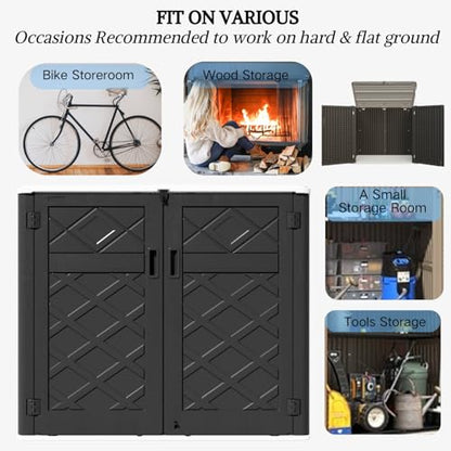 Large Outdoor Storage Shed (Gray-48 cu ft)