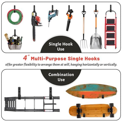 Garage Hooks 4 Inch (Black)
