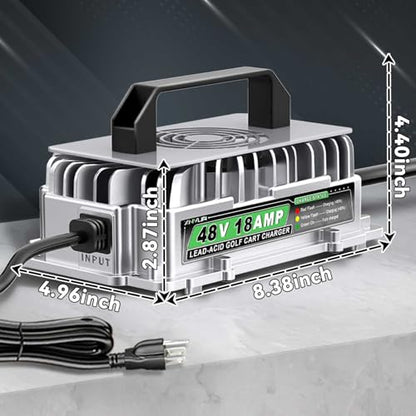 48 Volt 18 AMP Golf Cart Charger for 48 Volt EZGO RXV & TXT with 3 Pin Triangular Plug for 48V Lead Acid Battery