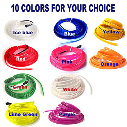 El Wire Yellow Interior Car LED Strip Lights (Yellow / 3 M)