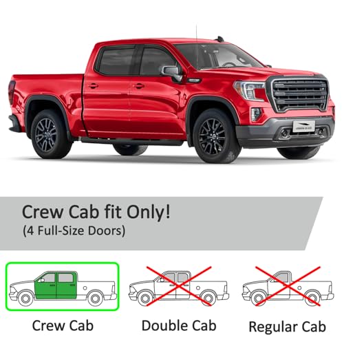 in Channel Extra Durable Rain Guards for Trucks GMC Sierra 1500 2019 (For Sierra 1500 19-26)