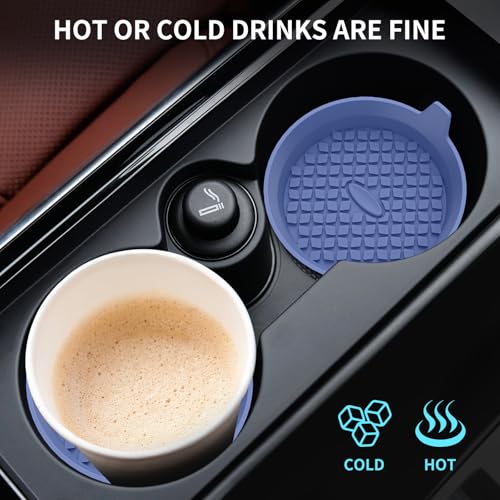 Car Cup Holder Coasters [4 Pack] Silicone Cups Mats (4pack-nave Blue)