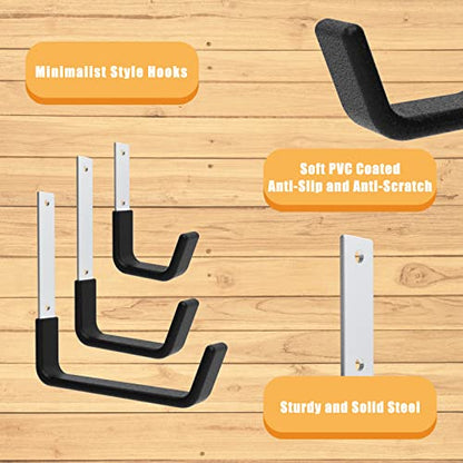 Heavy Duty Utility Hooks for Garage Storage Utility Hooks Wall Mount (2 Small & 2 Medium & 2 Large)