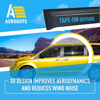 Extra Durable Window Deflectors Tape (For Dodge Grand Caravan 08-20 Tape-on)