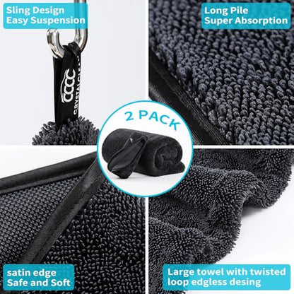 Crystal Clean 1300GSM Microfiber Car Drying Towel (Dark Grey / Pack of 1)
