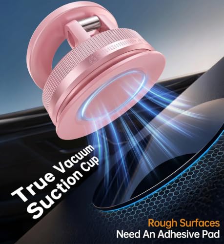 Newest Vacuum Magnetic Phone Holder for Car Phone Holder Mount【Movable Vacuum Suction】 Magsafe Car Mount Cell Phone Holders for Your Car Accessories for Women Men for iPhone 17 16 (Light Pink)