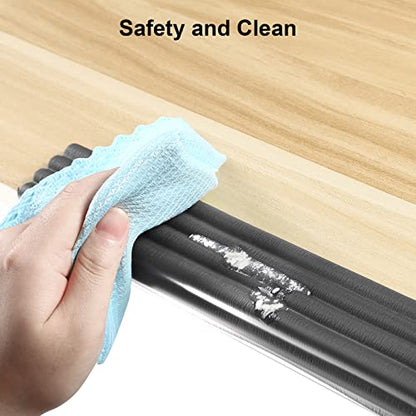 Baby Proofing Edge Protector 6.6 feet with 3M Strong Adhesive Pre (Black- 6.6 Feet)