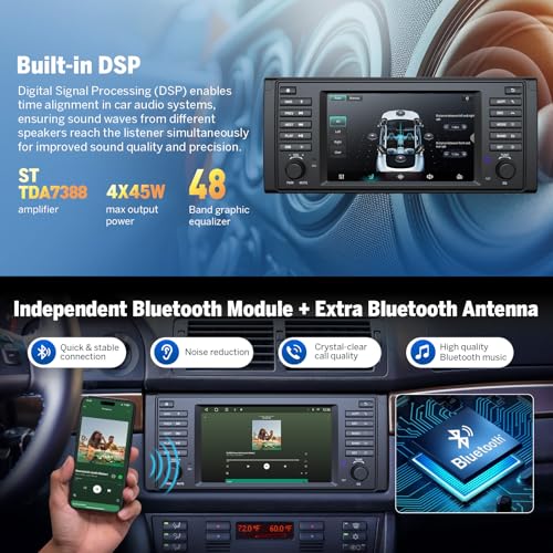 Head Unit 4+64GB Car Stereo for BMW 5 Series E39 1995 (E39 4+64GB)