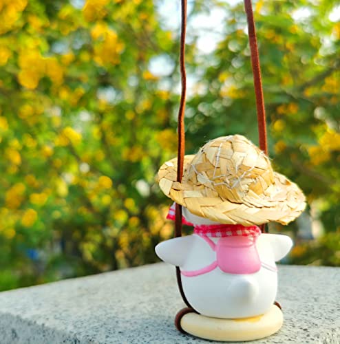 Pink Car Accessories Swinging Duck Hanging Ornament (B)