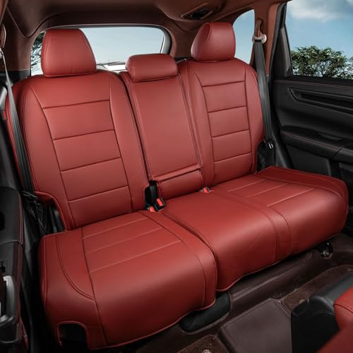 CRV Car Seat Covers Custom Fit for Honda 2017 (Leatherette(Wine Red) / 2017-2022 CRV LX,EX,SE,EX-L,Touring,Hybrid)