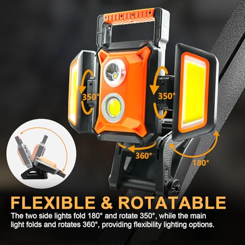 4000LM LED Work Light Rechargeable with Clamp (Magnetic Clamp Stand)