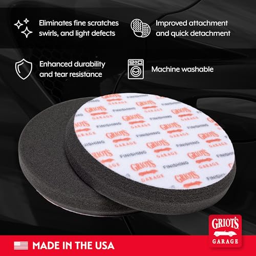 5.5" Black Foam Finishing Pads for Car Polishing and Detailing (5" Pads (Set of 2) / 5.5" (Set of 2))