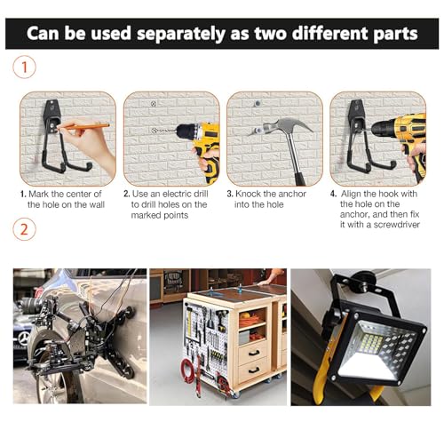 Heavy Duty Storage Magnetic Utility Hooks (Medium L 4Pack 13-65lb)
