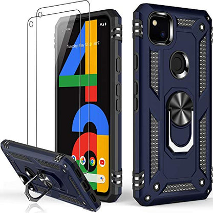 for Google Pixel 4A Case with Screen Protector (Blue / Google Pixel 4A)