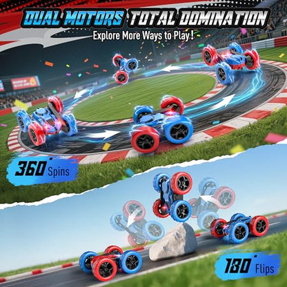 STEM Remote Control Car for Kids (Blue&red / Pro (USB-C & Modular Battery))