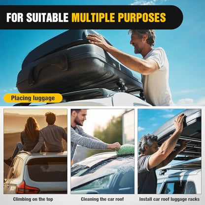 Car Door Step Universal Aluminum Latch Step for Car Roof Access Portable Folding Car Door Latch Hook Step Multi (Black)