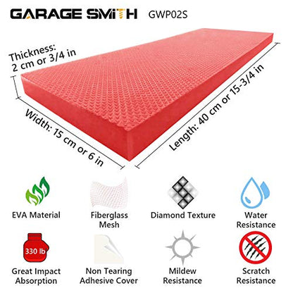 GWP02S Garage Wall Protector Car Door Protectors (Red)