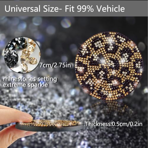 2pcs Bling Leopard Car Coasters (Leopard / 2pcs)