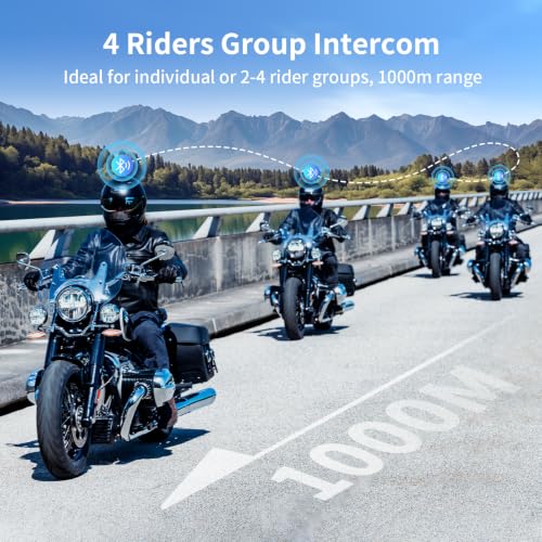 FX4 Pro Motorcycle Bluetooth Intercom Headset with AI Voice Control (FX4 Pro Single Pack)